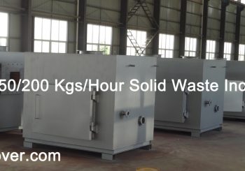50-100-150-200 Kgs per Hour Solid Waste Incinerator Model TS150 PLC 1570Liters Chamber