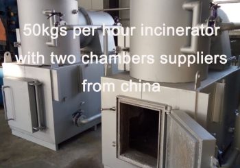 50kgs per hour incinerator with two chambers suppliers from china