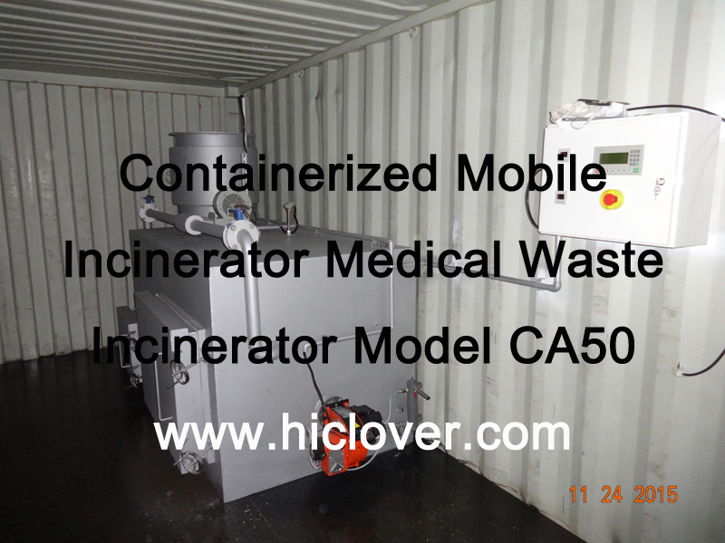 Containerized Mobile Incinerator Medical Waste Incinerator Model CA50