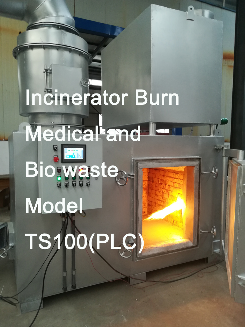 Incinerator burn medical and bio waste