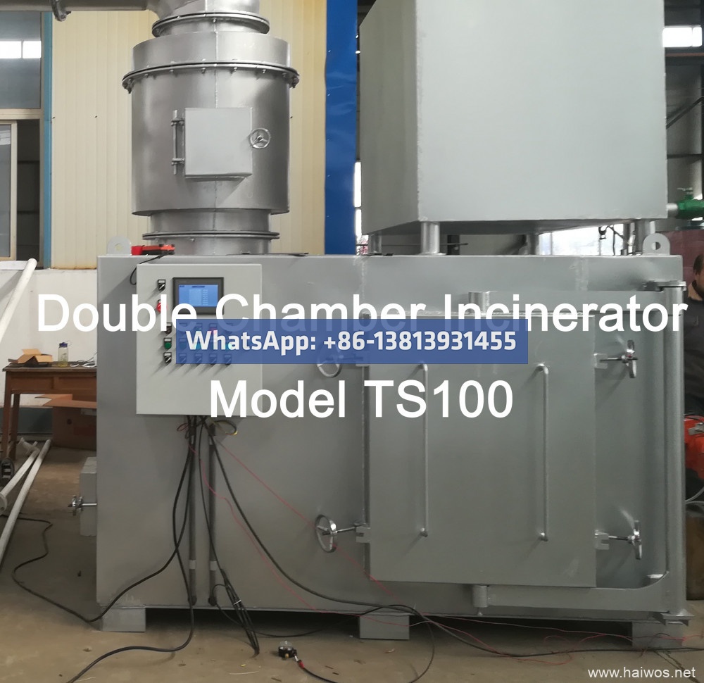 Tool Dimension ： Burning Rate ： 60-80 kg/hr Pyrolytic Double Chamber Incinerator