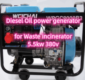 Diesel Oil power generator for Waste Incinerator  5.5kw 380v